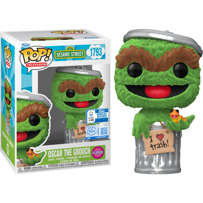 Pop! TV: Sesame Street - Oscar the Grouch (Flocked) Exc