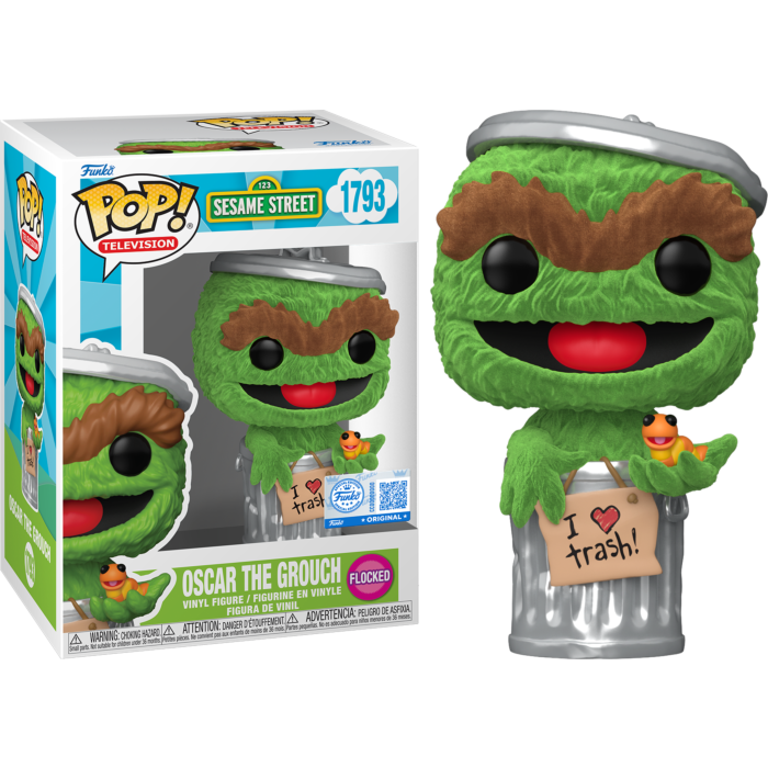 Pop! TV: Sesame Street - Oscar the Grouch (Flocked) Exc