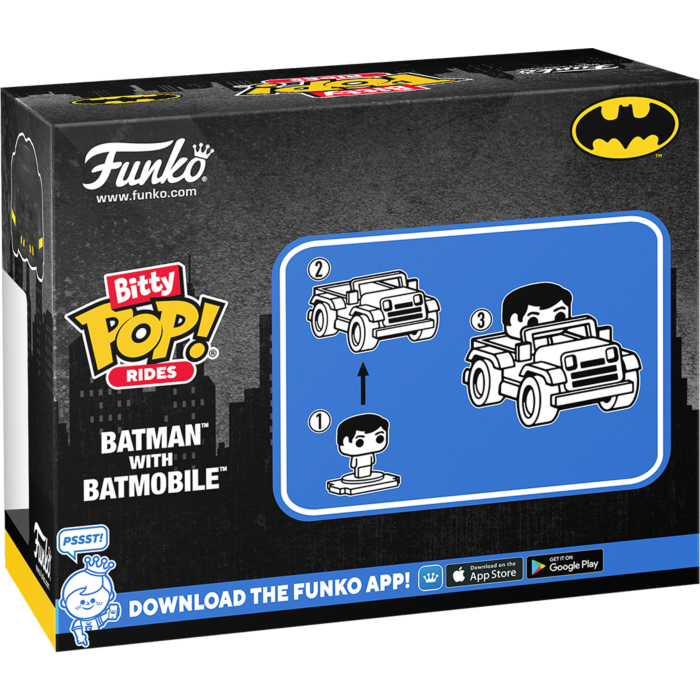 Bitty Pop Rides! Heroes: DC -Batman with Batmobile