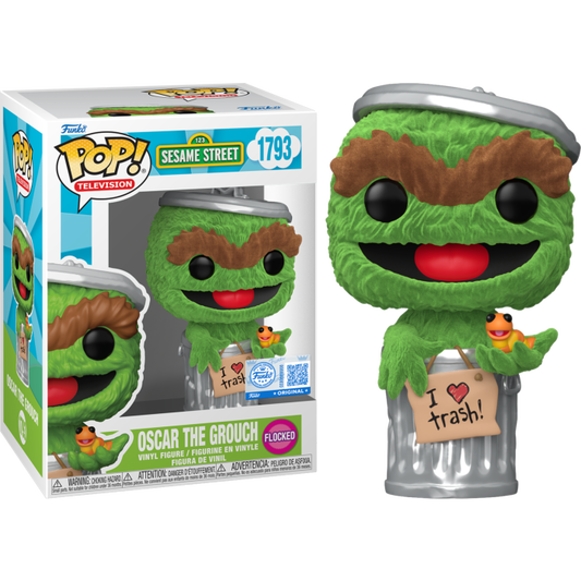 Pop! TV: Sesame Street - Oscar the Grouch (Flocked) Exc